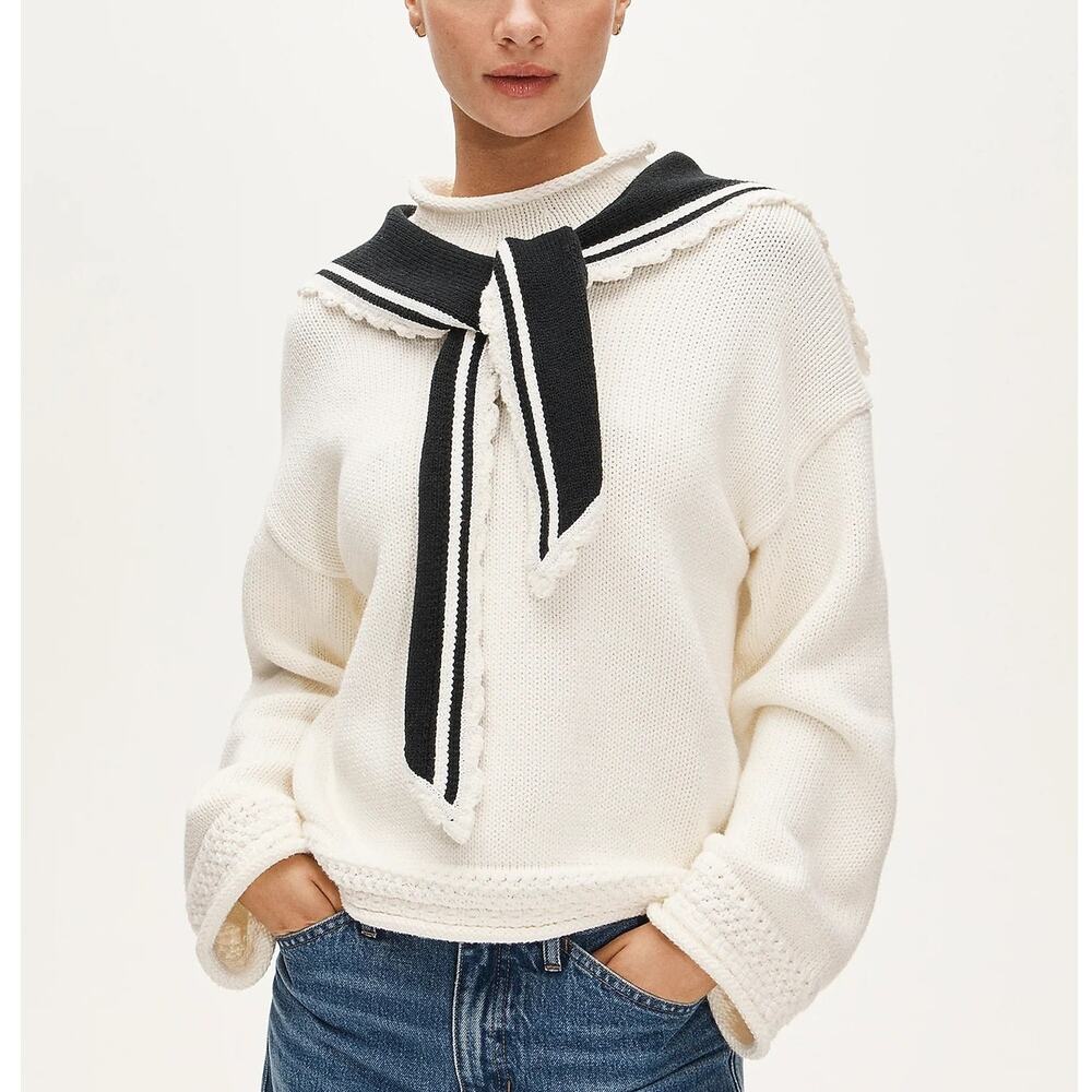 J.Crew The Rollneck by Tanner Fletcher Black Ivory Size Medium NWT